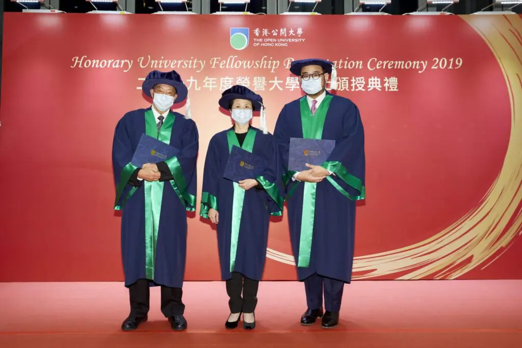 OUHK conferred Honorary University Fellowships 2019 on four distinguished persons