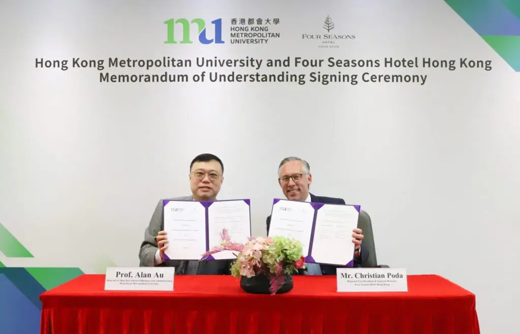 HKMU signs MOU with Four Seasons Hotel Hong Kong for talent development for the hospitality and tourism industry