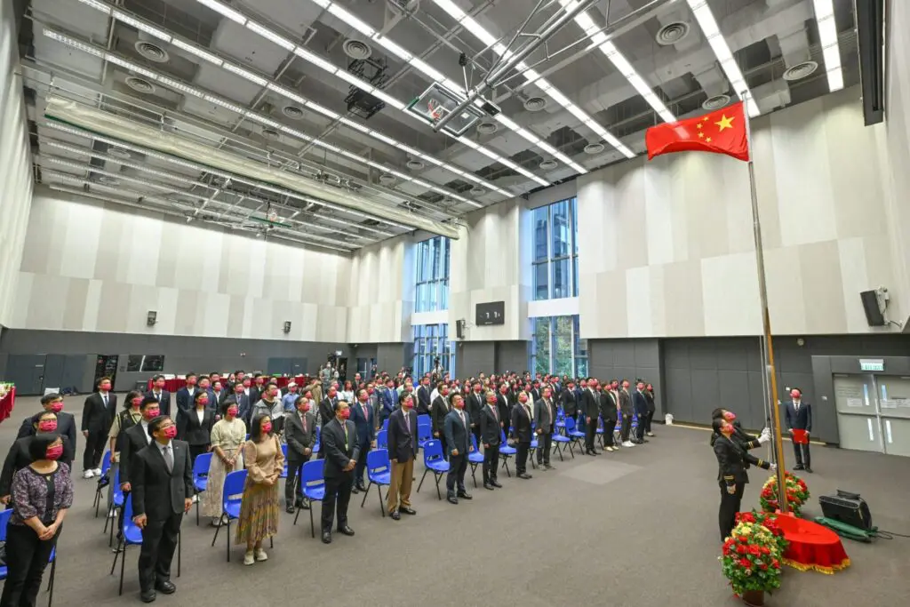 HKMU holds flag-raising ceremony to celebrate the 73rd National Day