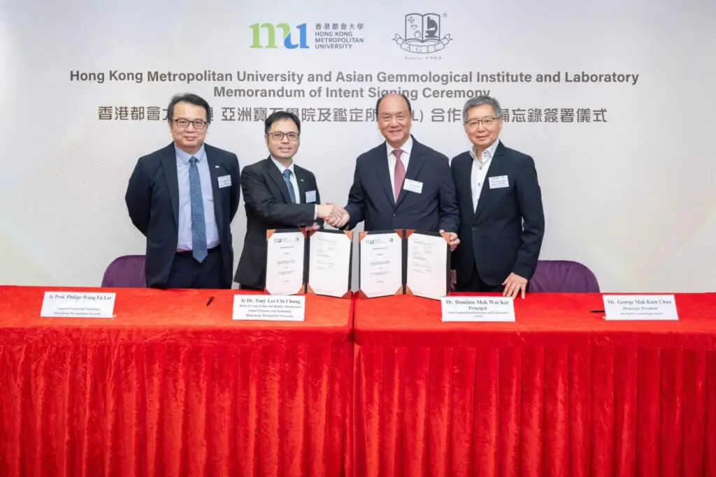 HKMU signs a Memorandum of Intent with the Asian Gemmological Institute and Laboratory to foster talent development for the Jewellery Industry