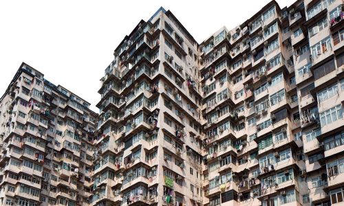 Overcrowded building in Hong Kong